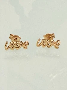 Neu 750 18k Inlove Ohrstecker Gelbgold Unikat besonderes Geschenk K18 nicht vergoldet - Bild 1 von 13