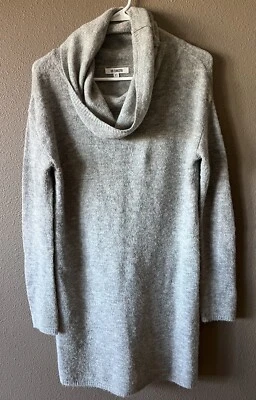 Vestido suéter gris jaspeado cuello capucha BB Dakota para mujer talla XS Foto 1 de 4