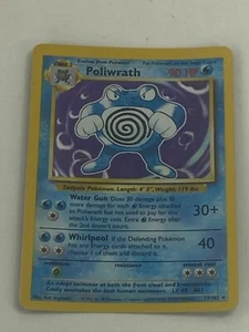 Pokemon Poliwrath Base Set 13/102 Rare Holographic Card Holo Near Mint!! - Picture 1 of 3