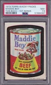 1973 Topps Wacky Packs MADDIE BOY PSA 7.5 NM+ Packages RARE TAN BACK 1/1 1 HGR - Picture 1 of 1
