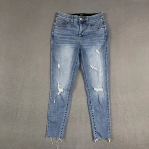 Lularoe Jeans Womens 28 Blue Skinny Stretch Elastic Waist Distressed Light Denim - Picture 1 of 10