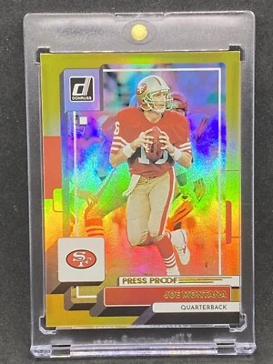 Joe Montana РЕДКАЯ ЗОЛОТАЯ ПЕРЕЛИВАЮЩАЯСЯ ИНВЕСТИЦИОННАЯ КАРТА SSP PANINI 49ERS КАК НОВАЯ - Изображение 1 из 2