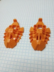 2 Bionicle Lego Orange battle damaged (see pictures) 53549 Foot Toa Inika type - Picture 1 of 24
