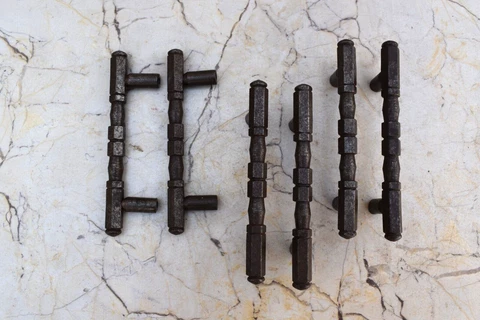 Vintage Iron Rustic Door gate Handle Cabinet Dresser Gate Barn Handle Pull 6 Pcs Cover