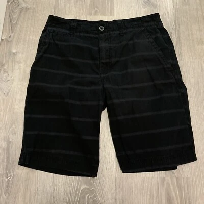 Шорты мужские Faded Glory размер 32 черные серые в полоску плоские спереди китайские 100% хлопок - Изображение 1 из 4