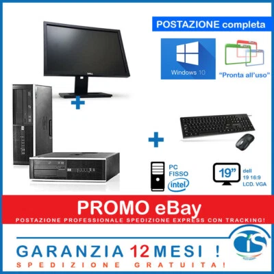 POSTAZIONE WI-FI PC COMPUTER DESKTOP MONITOR RICONDIZIONATO WINDOWS COMPLETA W10 - Immagine 1 di 4