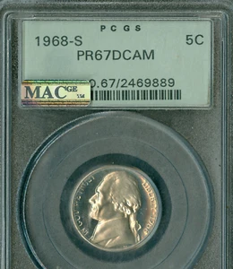1968 S JEFFERSON NICKEL PCGS PR67 DCAM PQ MAC SPOTLESS   * - Picture 1 of 2