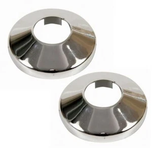 2x Piezas Cromado PVC Plástico Radiador Tubo Cubierta Collar Rosa 15-28mm Diámetro - Imagen 1 de 7