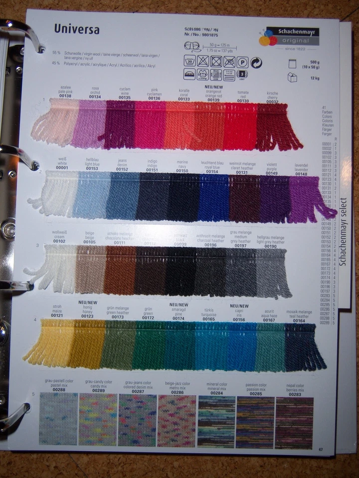 94 - 99 €/1 kg Universa Strickgarn Schachenmayr 50 g Schurwolle Polyacryl - Bild 1 von 1