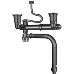 Siphon Doppel Waschbecken Verstellbar Raumsparsiphon Küchenspüle aus PP mit v... - Bild 1 von 7
