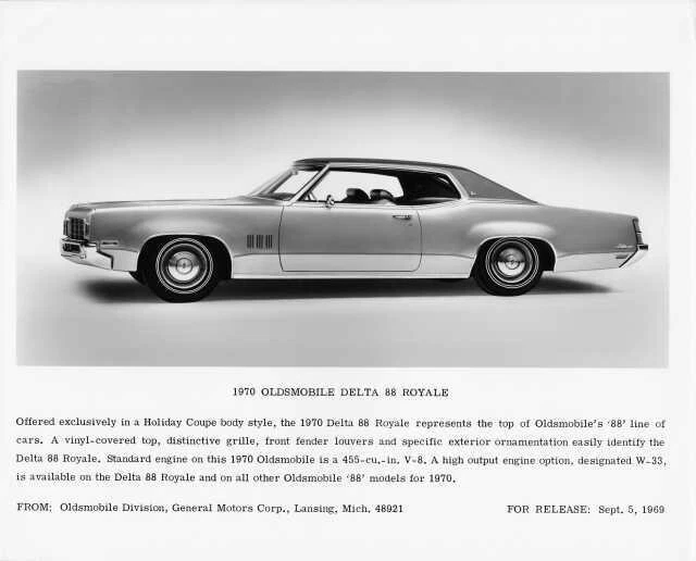 1970 Oldsmobile Delta 88 Royale Press Photo 0169 - Image 1 of 1