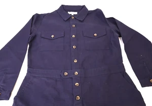 American Apparel Women Long Sleeve Twill Coverall  Navy /  Medium - Picture 1 of 4