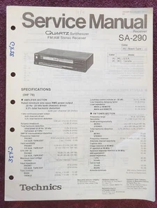 Technics SA-290 Stereo Receiver OEM Service Manual * VERY GOOD CONDITION - Picture 1 of 1