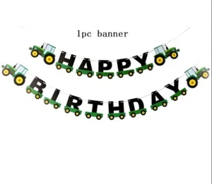 Happy Birthday Trucks Banner Excavator Garland Bunting Construction decor - Picture 1 of 5