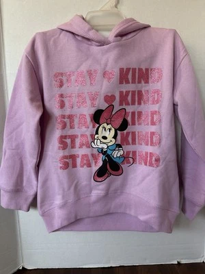 Disney Hoodie Small Kids Pink Graphic Minnie Mouse Hooded Be Kind EUC - Image 1 of 4