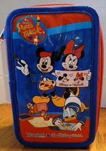 VTG  Disney Studio Magic  3 Zipper Compartment Case Pencil  Pen  Square Eracer  - Picture 1 of 20