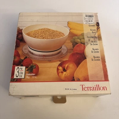 Vintage Terraillon 3 KG 6p 9oz Kitchen Scale BA 3000 White/Clear Q48 - Image 1 of 4