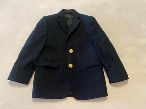 Lauren Ralph Lauren Polyester Blend Two Button Black Blazer Boys Size 6 Worn One - Picture 1 of 10