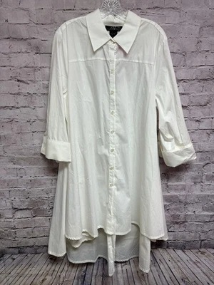 Midnight Velvet Women’s White Button Front Long Sleeve Dress New Sz 1X - Image 1 of 4