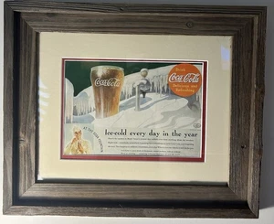 Vintage Coca-Cola 1950's Soda Fountain Advertisement Matted & Framed Print - Picture 1 of 7