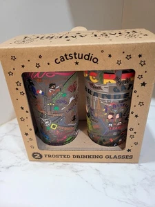 Juego de 2 vasos de recuerdo esmerilados CatStudio París y Alemania 15 oz - Imagen 1 de 10