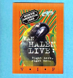 Van Halen VIP Backstage Pass 1993 North America Tour Otto casi nuevo B959 - Imagen 1 de 2