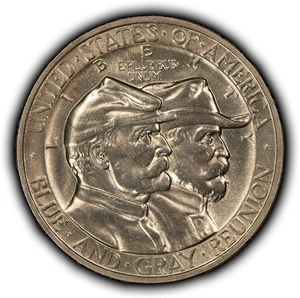 1938 50c Gettysburg Anniversary Commemorative Silver Half Dollar - SKU-C1258 - Picture 1 of 4