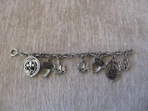 Vintage Bettelarmband maritimes Thema Ozean silberfarben 6,5 Zoll - Bild 1 von 9