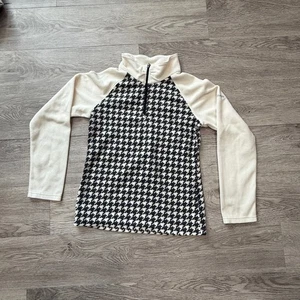 Columbia Kids Houndstooth Quarter Zip fleece Pullover Top m 10/12 - Picture 1 of 4