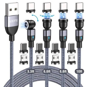 4er-Pack Magnetisches Ladekabel (3,3 Fuß/6,6 Fuß/10 Fuß), 540 Grad drehbar... - Bild 1 von 7