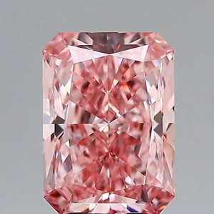 IGI Certified 4.07 Ct Radiant Shape Fancy Vivid Pink VS1 Lab Diamond Custom Ring - Picture 1 of 11