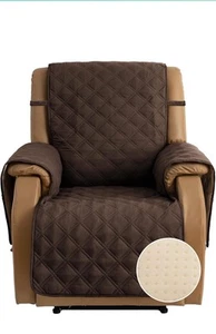 TOMORO rutschfester Oversized Liegebezug, 100% wasserdicht gesteppt braun - Bild 1 von 7