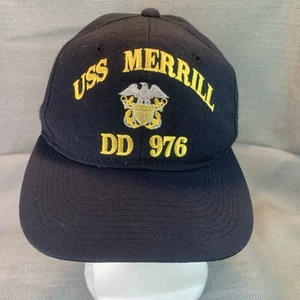 USS Merrill DD-976 Baseball Cap Embroidered Made In USA Dark Navy Snap Back - Picture 1 of 8
