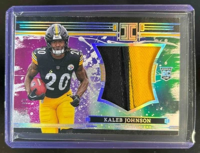 2025 Impeccable Kaleb Johnson RC Logo Patches Silver Rookie #/25 Steelers - Image 1 of 2