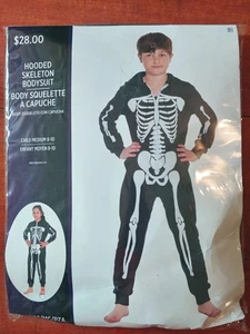 KBW Unisex Halloween Hooded Skeleton Bodysuit 1 Pc Costume Child Size M 8-10 - Picture 1 of 2