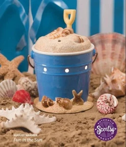 Scentsy Sand Pail Wax Warmer Fun in the Sun Seashells 29121 Beach Decor NEW  - Picture 1 of 9