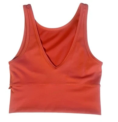 Lululemon Orange Built In Bra Tank Top V Neck Activewear Crop Size 4 Or 6 - Image 1 of 4