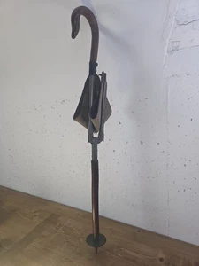 Antiker Sitzstock um 1900 | Jagd-Stock mit Klappsitz | Unikat mit Schwanenkopf  - Bild 1 von 15