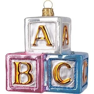 ABC Bausteine Spielzeug Poliert Glas Weihnachtsschmuck Baby Deko Neu - Bild 1 von 2