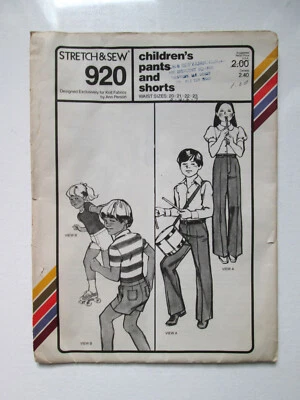 NEW Vintage 1981 Stretch & Sew 920 Childrens Pants & Shorts Waist 20-23" Sz 3-5 - Image 1 of 4
