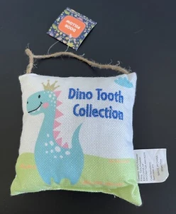 Hängende Zahnfee Kissen von Dino Tooth Collection. Türkissen mit Rückentasche - Bild 1 von 2