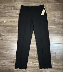 NWT Michael Kors Men'S Black Fit Flat Front Suit Dress Pants Trousers 33 W 33 L - Picture 1 of 6