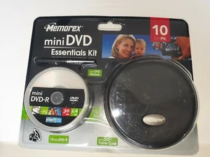 Memorex Mini DVD essentials kit *NEW* 10 Pack DVD-R & Travel Case Factory Sealed - Bild 1 von 3
