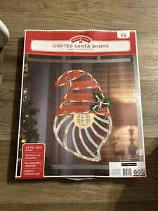 New Holiday Time Christmas Light Santa Gnome Window/Wall Decor 43 Mini Lights - Picture 1 of 1