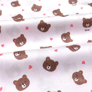 Cute Little Teddy Bears&Heart Blue Pink 100% Cotton Fabric Soft By The Half Yard - Picture 1 of 11