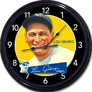 Lou Gehrig Yankees Goudey Baseball Card Wall Clock Yankee Stadium MLB Man Cave - Picture 1 of 1