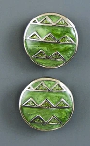 ENAMEL DESIGNER BUTTONS - SET OF 2 - Picture 1 of 3