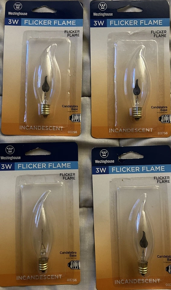 Westinghouse 3W Flicker Flame - Candleabra Base x4 pieces - Image 1 of 2