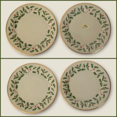 "Platos de cena Lenox Holiday Dimension Holly Berry 105/8"" - JUEGO DE 4 - NUEVOS con etiqueta" Foto 1 de 4