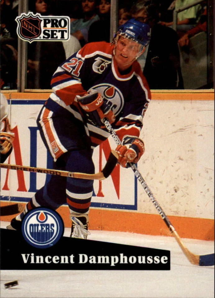 1991-92 Pro Set #381 Vincent Damphousse  Oilers - Image 1 of 1